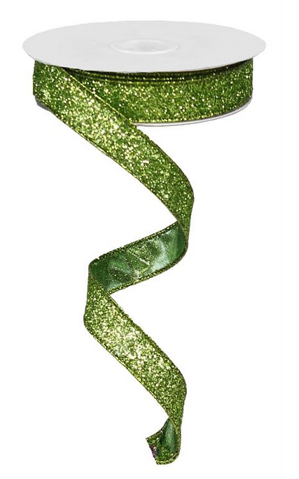 5/8'' x 10 YD Green Metallic Ribbon
