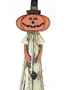 Wooden Carved Pumpkin Lady w/ Spider