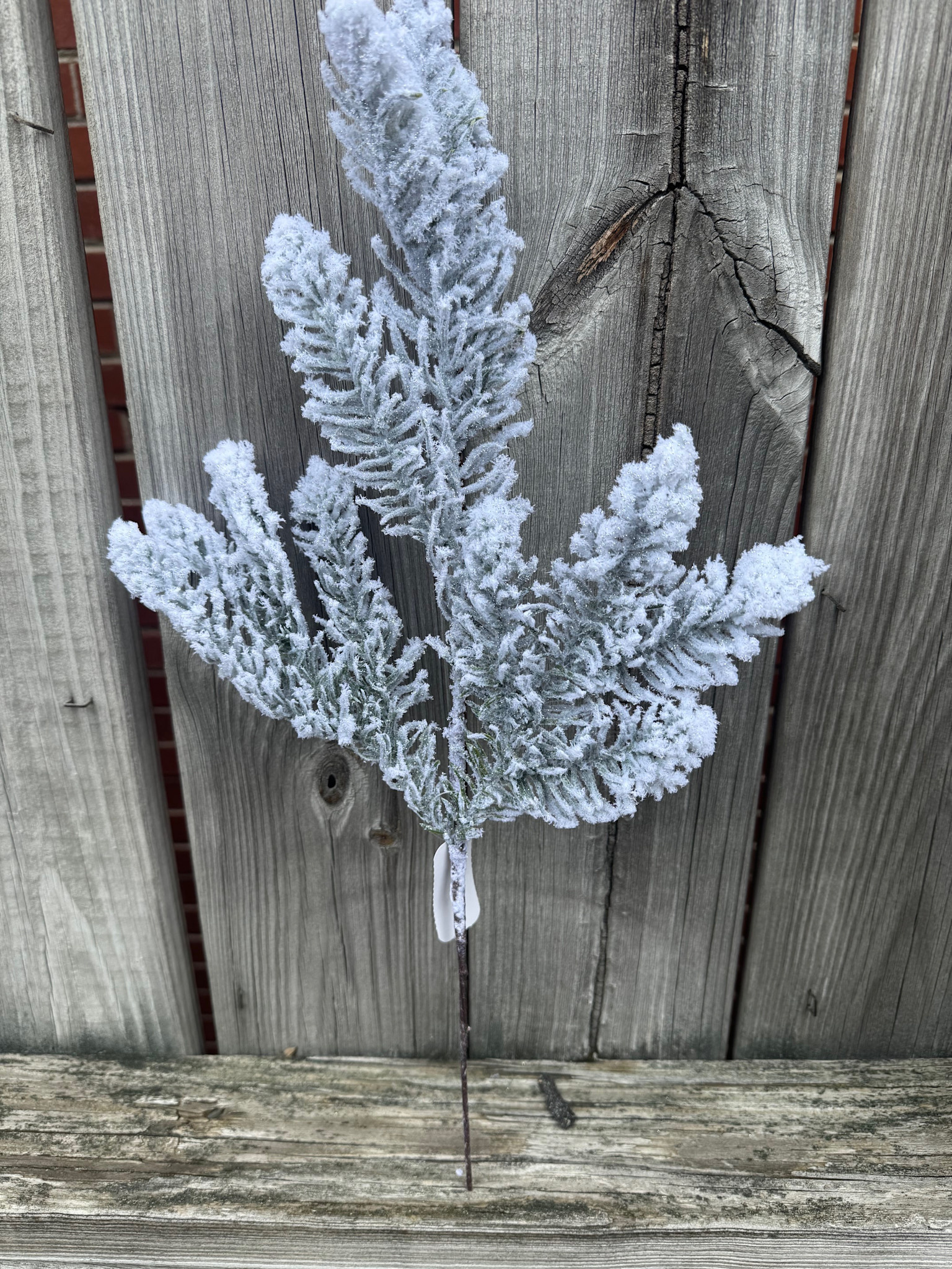19" Flocked Noble Fir Spray