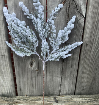 18" Flocked Arborvitae Spray