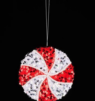 Round Peppermint Candy Ornament
