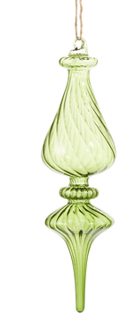 10'' Green Glass Finial Ornament