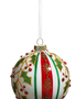 4'' Glass Holly Striped Ornament (2-Styles)