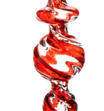 9'' Glass Peppermint Swirl Finial (2-Styles)