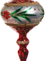 8.5'' Red, Green & Gold Glass Finial Ornament