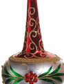 8.5'' Red, Green & Gold Glass Finial Ornament