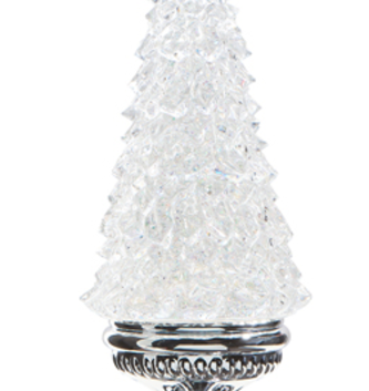 17" Swirling LED Tree on Pedestal Snowglobe