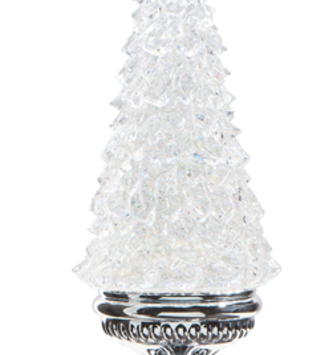 17" Swirling LED Tree on Pedestal Snowglobe