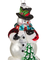 6'' Glass Vintage Snowman Ornament