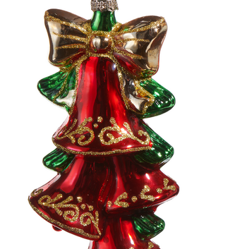 4.5'' Glass Red & Gold Ornament