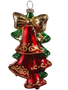 4.5'' Glass Red & Gold Ornament