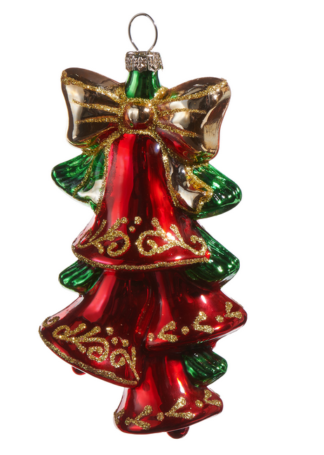 4.5'' Glass Red & Gold Ornament