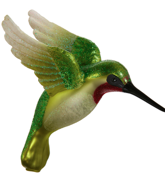 4" Glittered Hummingbird Ornament