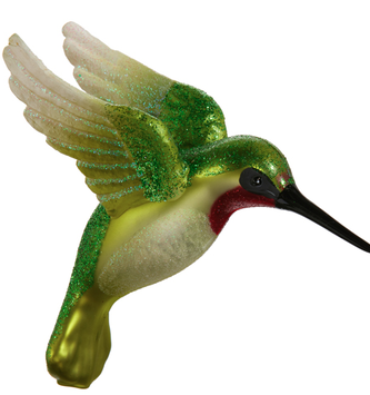 4" Glittered Hummingbird Ornament