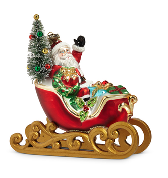 5.25" Glass Sleigh Ride Ornament