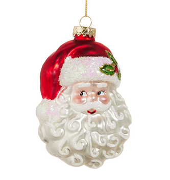4'' Glass Santa Head Ornament