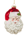 4'' Glass Santa Head Ornament