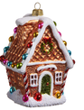 4.75'' Glass Gingerbread House Ornament
