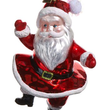5.5'' Glass Dancing Santa Ornament