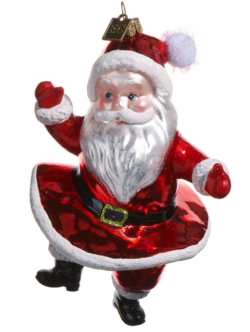 5.5'' Glass Dancing Santa Ornament