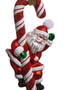 6.75'' Glass Candy Cane Santa Ornament