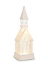 16" Lighted Swirling Glitter Church Snowglobe