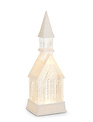 16" Lighted Swirling Glitter Church Snowglobe