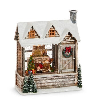 LED Santa Off Duty Cabin Snowglobe