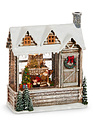 LED Santa Off Duty Cabin Snowglobe