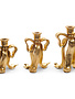 Set of 3 Golden Bow Candlesticks