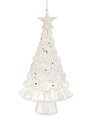 7.25" White Glitter Tree Ornament