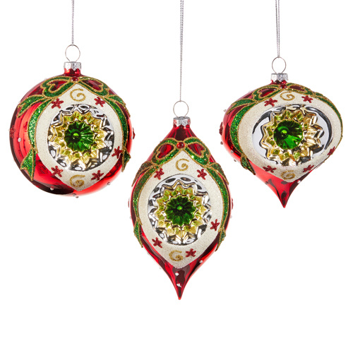 Vintage Glass Patterned Ornament (3-Styles)