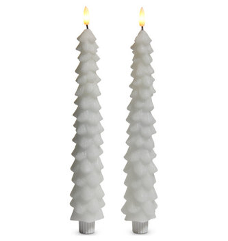 10.5" Set of 2 Tree Taper Candles (2-Colors)