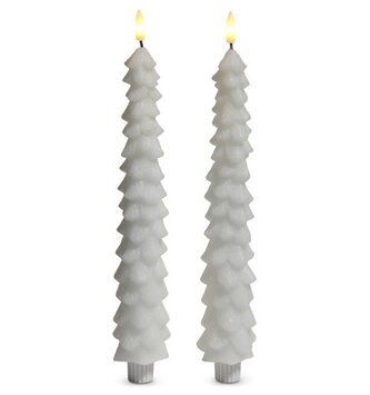 10.5" Set of 2 Tree Taper Candles (2-Colors)