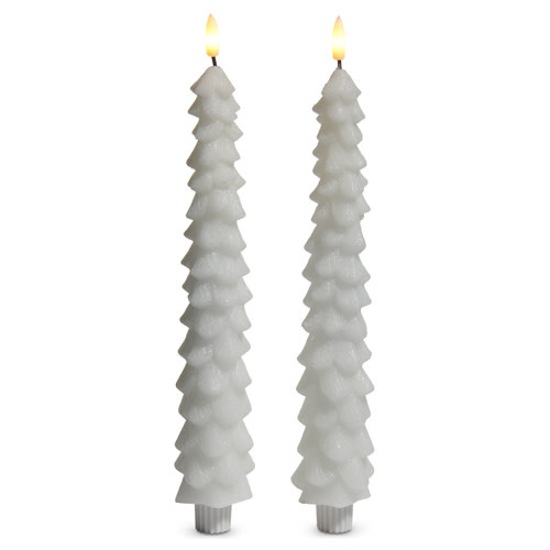 10.5" Set of 2 Tree Taper Candles (2-Colors)