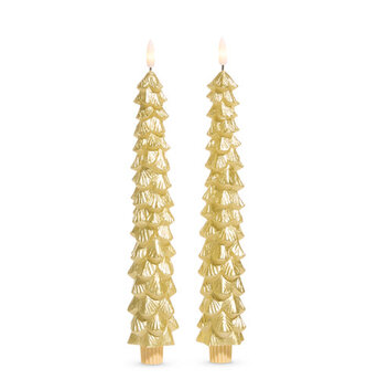 10.5" Set of 2 Tree Taper Candles (2-Colors)