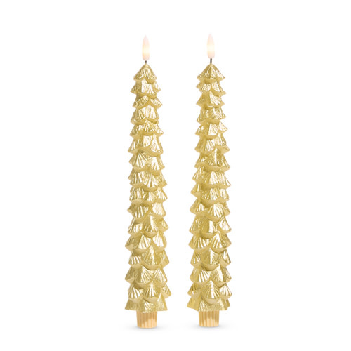 10.5" Set of 2 Tree Taper Candles (2-Colors)
