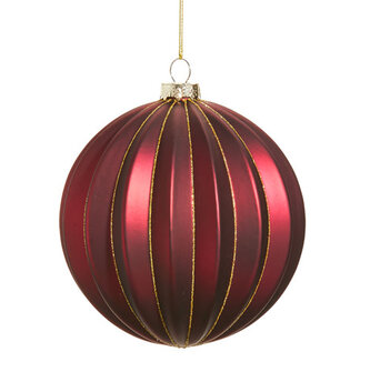 5" Glass Berry Ribbed Ball Ornament