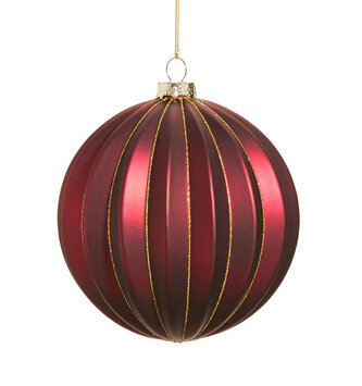 5" Glass Berry Ribbed Ball Ornament