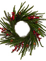 17" Cedar & Red Berry Wreath
