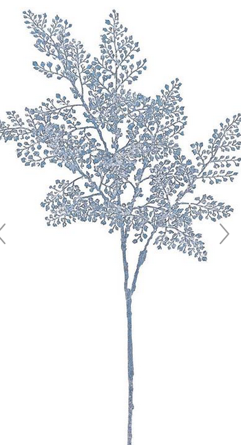 30" Blue Glitter Maidenhair Spray