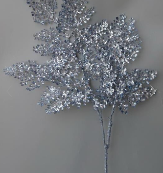 30" Blue Glitter Maidenhair Spray