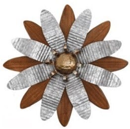 Galvanized Wood Wall Flower