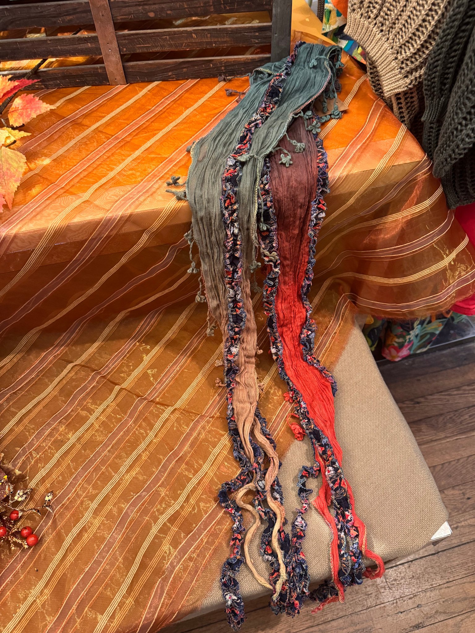 Handmade Trailing Wildflower Scarf By: Monkey Mango
