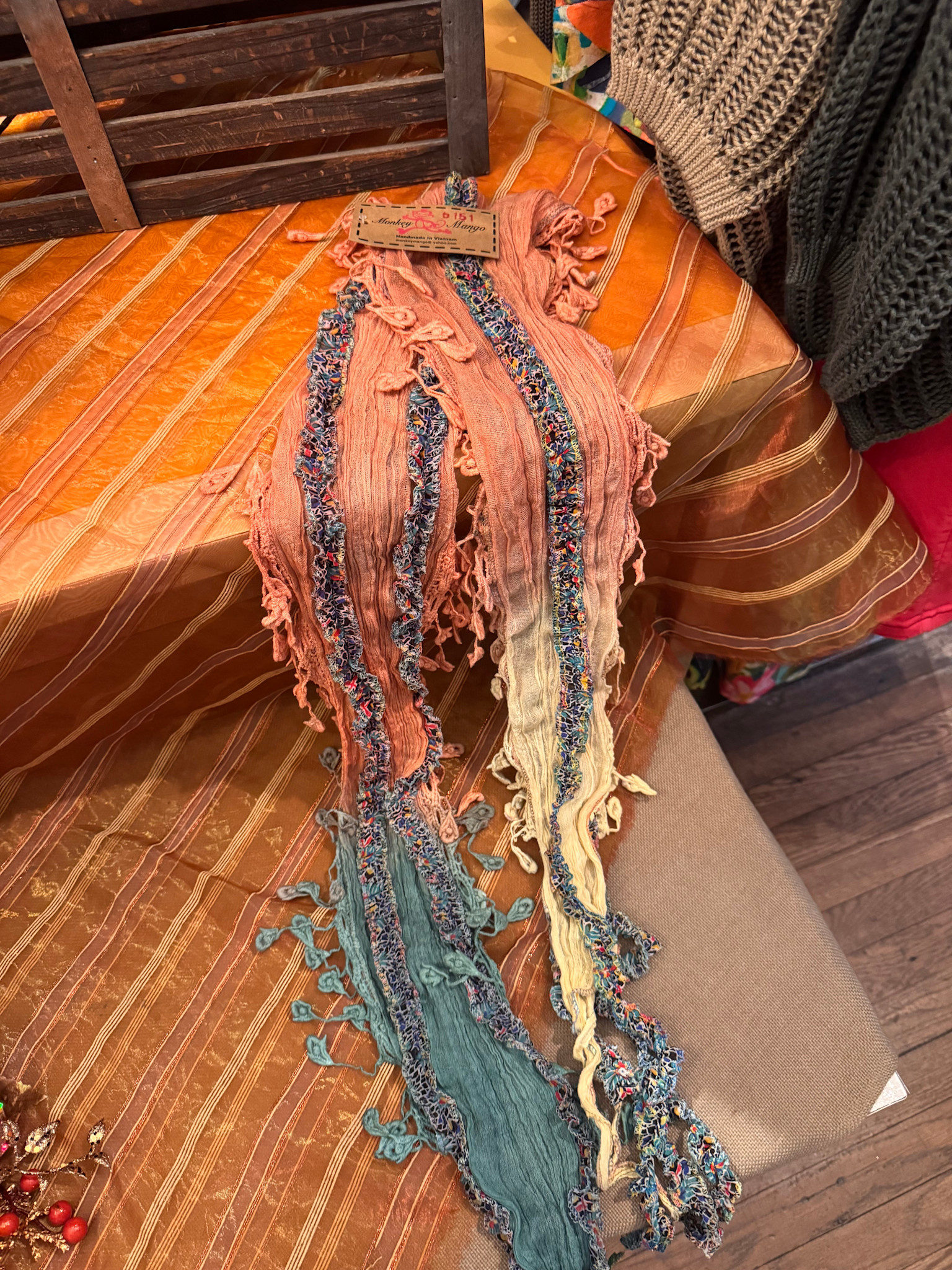 Handmade Trailing Wildflower Scarf By: Monkey Mango