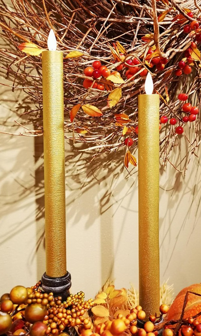 Set of 2 Battery Operated 9" Taper Candles