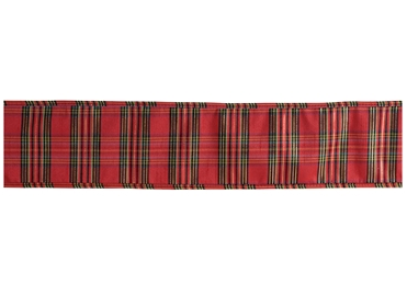 4" X 5 Yds Reversible Velvet Plaid Edged Ribbon