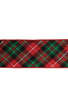 4" X 5 Yds Reversible Traditional Plaid Ribbon