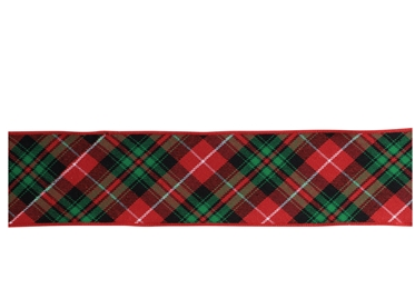 4" X 5 Yds Reversible Traditional Plaid Ribbon