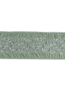 4" X 5 Yds Embroidered Vine Sage Ribbon